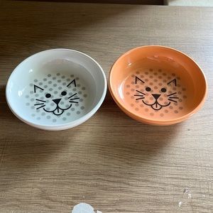 2 EcoWare Cat Face Bowls